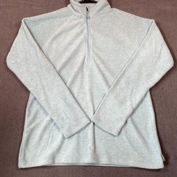 Eddie Bauer Light Blue Half-Zip Pullover Fleece Sweatshirt Casual Womens Size S - Picture 2 of 10